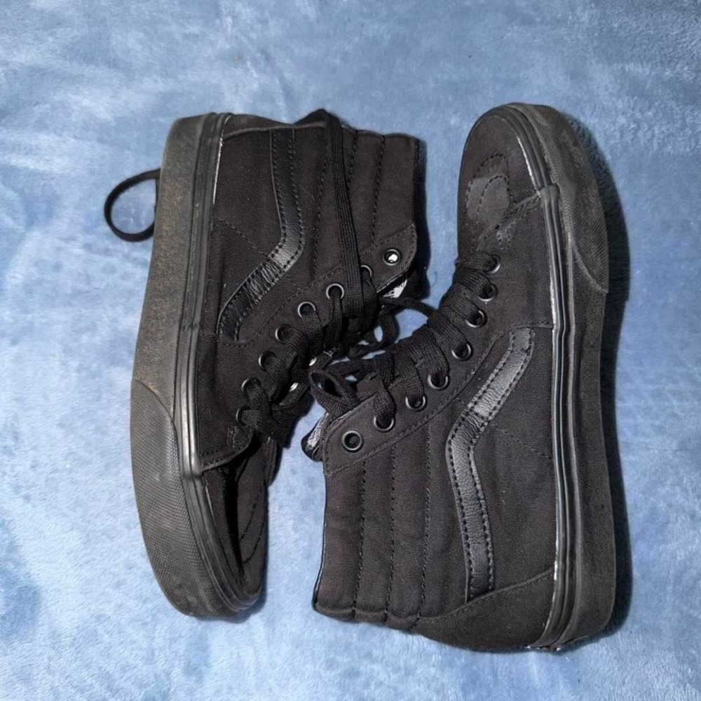 Black Vans high top‎ skateboarding shoes men size 5